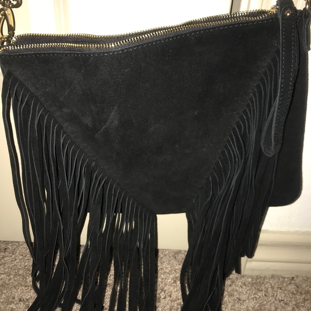 Black suede/fringe purse 🚨🚨BOGO🚨🚨